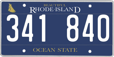 RI license plate 341840