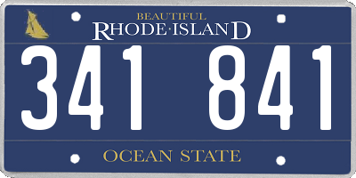 RI license plate 341841