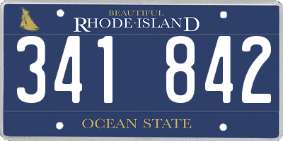 RI license plate 341842