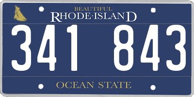 RI license plate 341843
