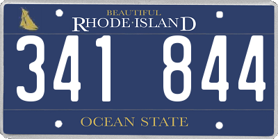 RI license plate 341844