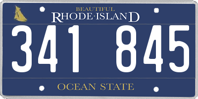 RI license plate 341845