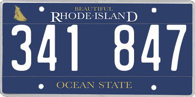 RI license plate 341847