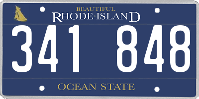 RI license plate 341848