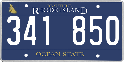 RI license plate 341850