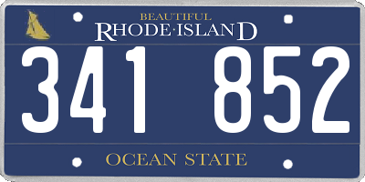 RI license plate 341852