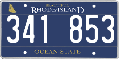 RI license plate 341853