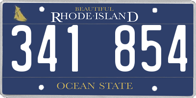 RI license plate 341854