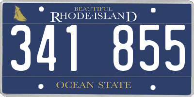RI license plate 341855