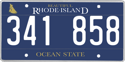 RI license plate 341858