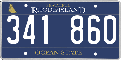RI license plate 341860
