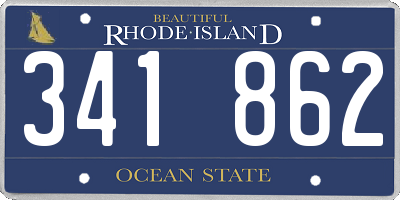 RI license plate 341862