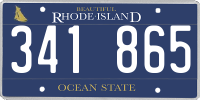 RI license plate 341865