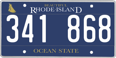 RI license plate 341868