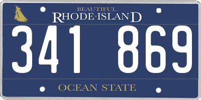 RI license plate 341869
