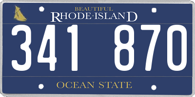 RI license plate 341870