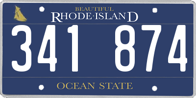 RI license plate 341874