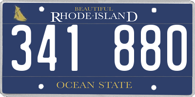 RI license plate 341880