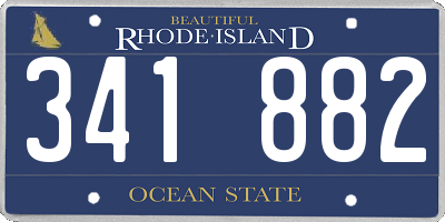 RI license plate 341882