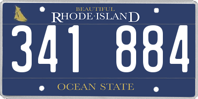 RI license plate 341884