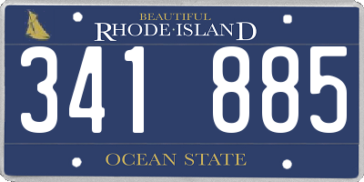 RI license plate 341885