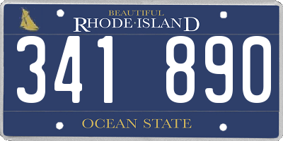 RI license plate 341890