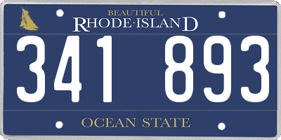 RI license plate 341893