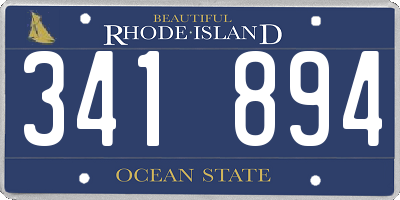 RI license plate 341894