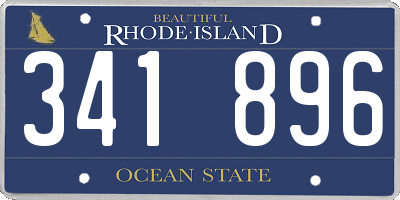 RI license plate 341896