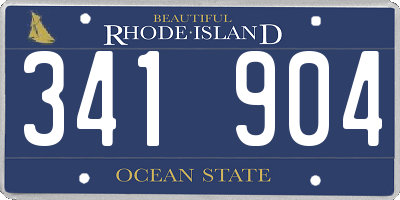 RI license plate 341904