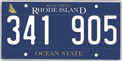 RI license plate 341905