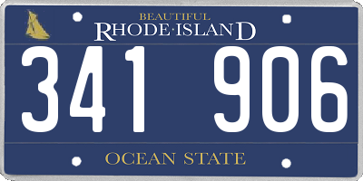 RI license plate 341906