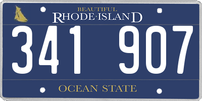 RI license plate 341907