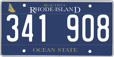 RI license plate 341908