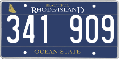 RI license plate 341909