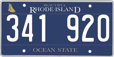 RI license plate 341920