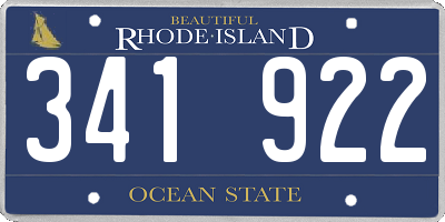 RI license plate 341922
