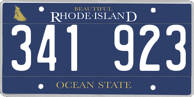 RI license plate 341923