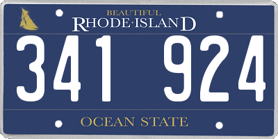 RI license plate 341924