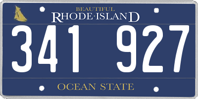 RI license plate 341927