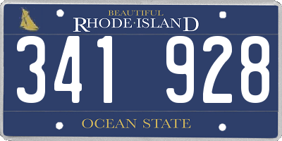 RI license plate 341928