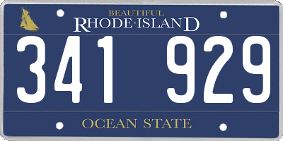 RI license plate 341929