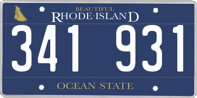RI license plate 341931