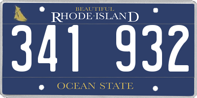 RI license plate 341932