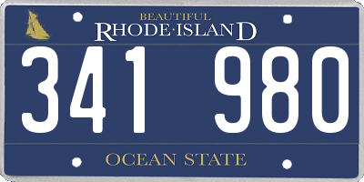 RI license plate 341980