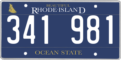 RI license plate 341981