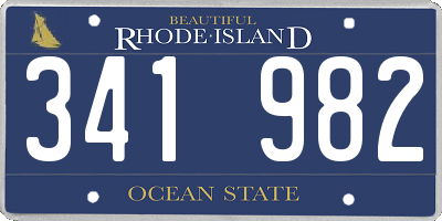 RI license plate 341982