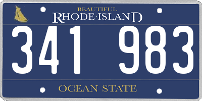 RI license plate 341983