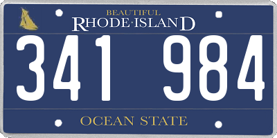 RI license plate 341984