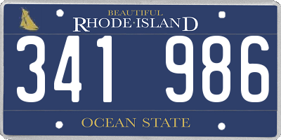 RI license plate 341986